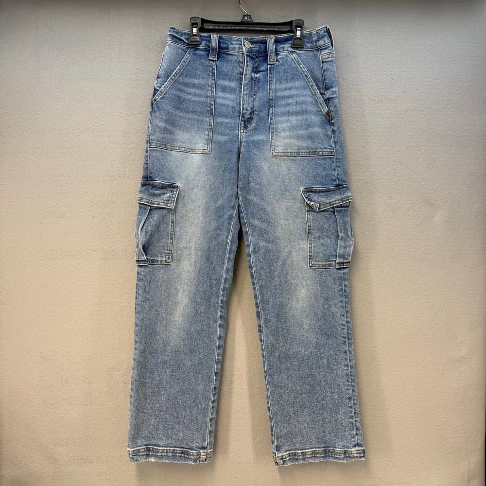 Vervet Jeans Women's 27 (4) Blue Cargo Jeans Stretch Urban Artist Boho - Picture 1 of 13